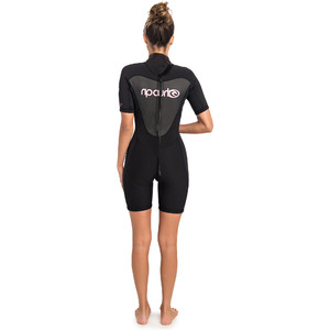 2019 Rip Curl Womens Omega 1.5mm Back Zip Spring Shorty Wetsuit BLACK WSP4CW